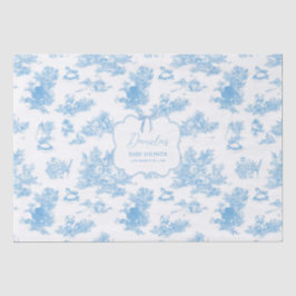 Papel De Seda Chá de fraldas de Urso Branco Azul de Jouy