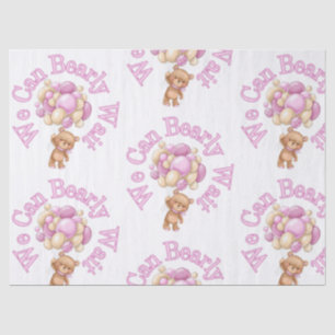 Papel De Seda Chá de fraldas de Urso Rosa