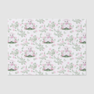 Papel De Seda Chá de fraldas Floral das Rosas Rosa-Lambe