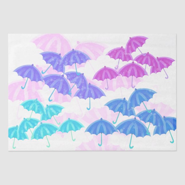Papel De Seda Chá de fraldas Pastel Guarda-chuva (Frente )
