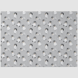 Papel De Seda Chá de fraldas Pinguim-Cinza Simples