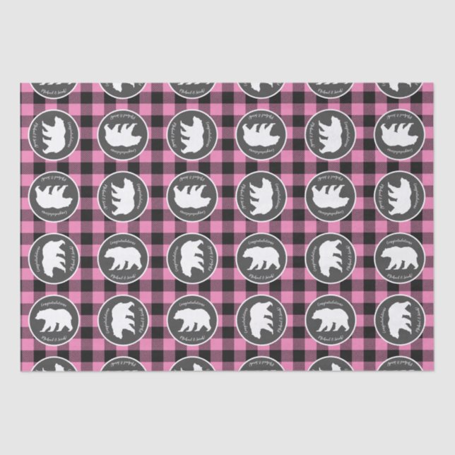 Papel De Seda Chá de fraldas Rosa (Frente )