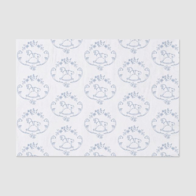 Papel De Seda Chá de fraldas Toile de Jouy, cavalo de balanço da (Frente )