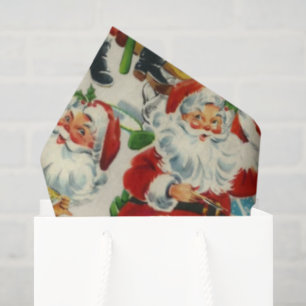 Papel De Seda Chá de Natal Vintage com Papai Noel