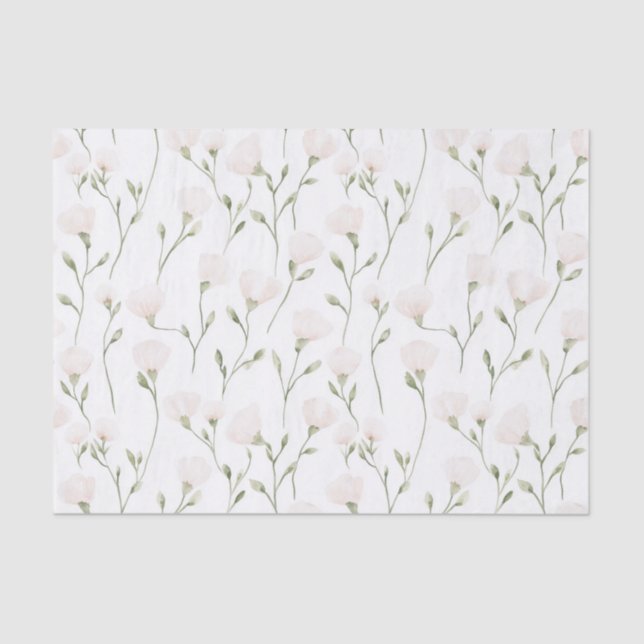 Papel De Seda Chá de Noiva Floral Rosa Corado (Frente )
