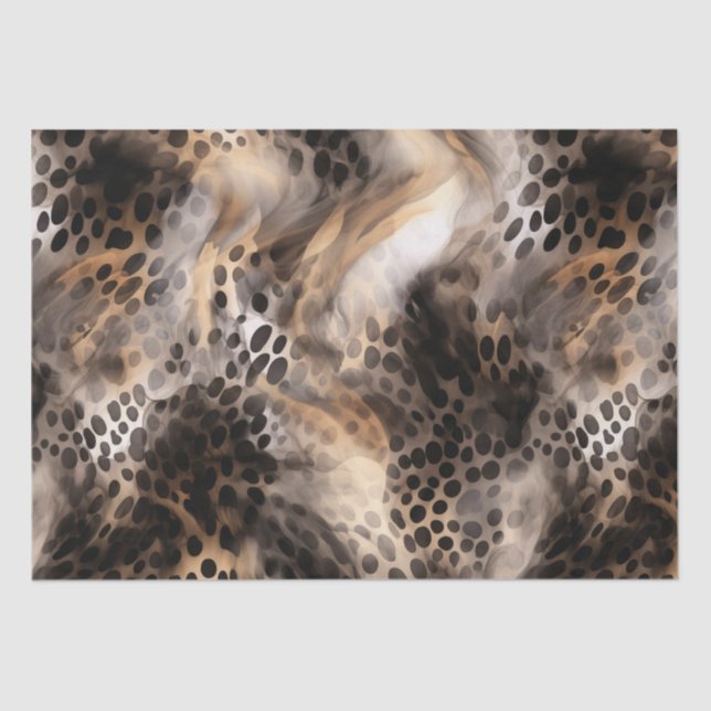 Papel De Seda Chá de panela-animal-leopardo-negro (Frente )
