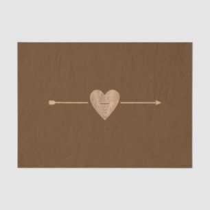 Papel De Seda Chá de panela de Seta do Coração Rustic Brown K