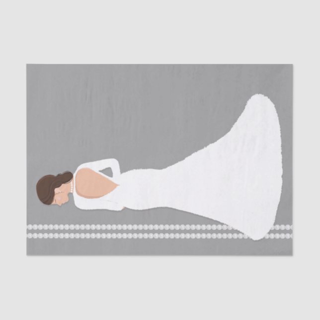 Papel De Seda Chá de panela de Vestido Branca Moderno (Frente )