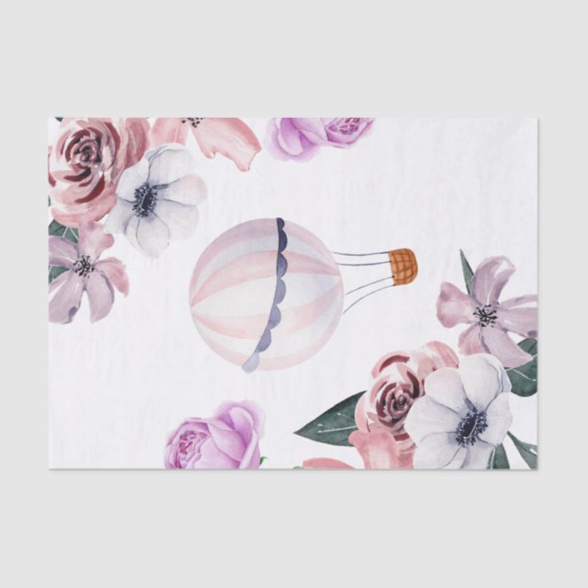 Papel De Seda Chá de panela Floral de Voo a Ar Quente (Frente )