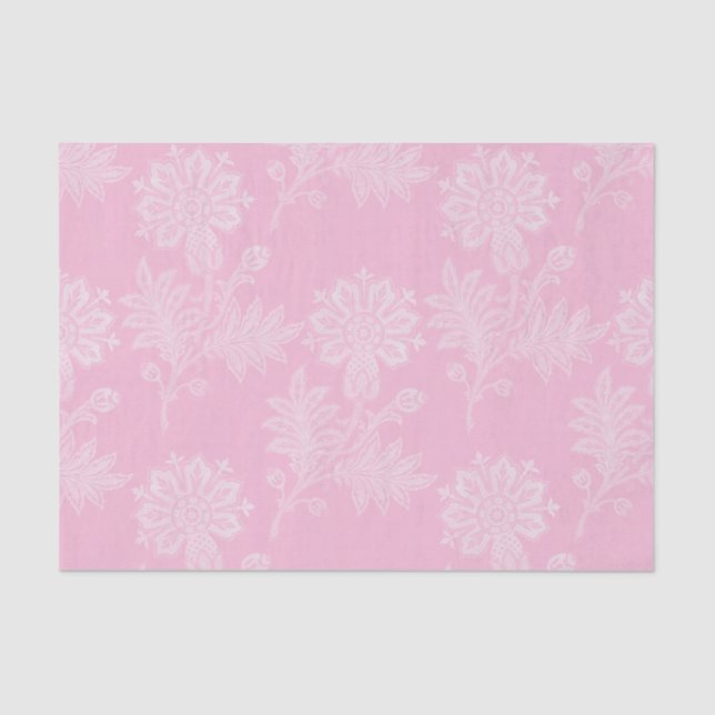 Papel De Seda Chá de panela Floral Rosa (Frente )