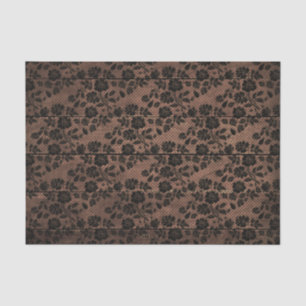 Papel De Seda Chá laçado rústico da madeira & da lingerie do