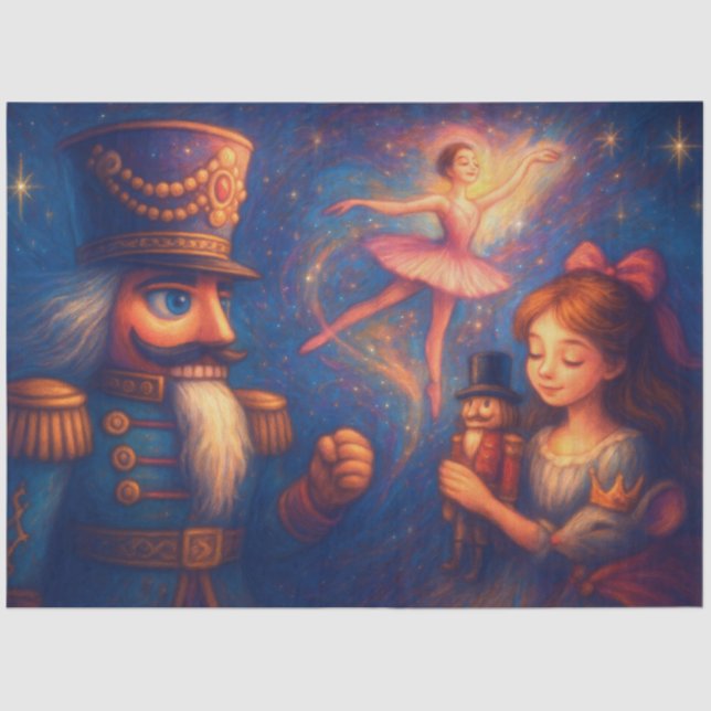 Papel De Seda Chalk Desenhando um Balé de Nutcracker Bonito Nata (Frente )
