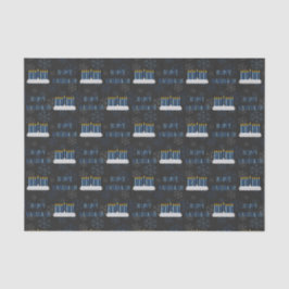 Papel De Seda Chalkboard Happy Hanukkah Candles