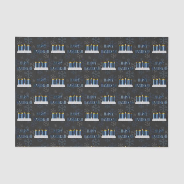 Papel De Seda Chalkboard Happy Hanukkah Candles (Frente )