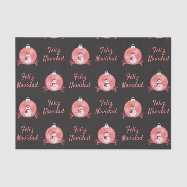 Papel De Seda Chalkboard Snowman Feliz Navidad (Frente )