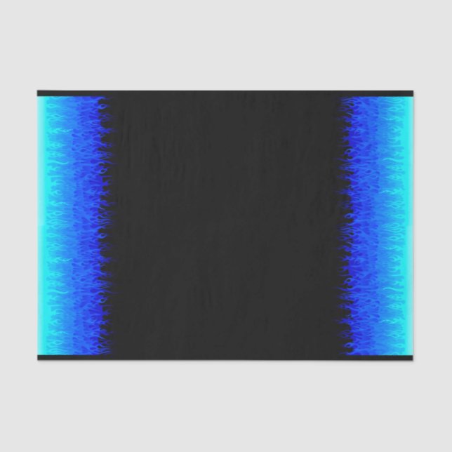 Papel De Seda Chamas a quente azuis (Frente )