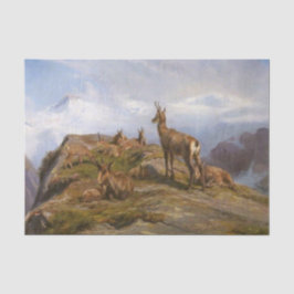 Papel De Seda Chamois Goats nas montanhas (por Rosa Bonheur)