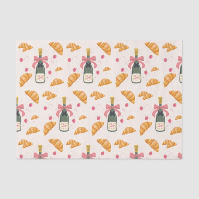 Papel De Seda Champagne and Croissants (Frente )