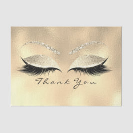 Papel De Seda Champaigne Bridal Dourada Glitter Obrigado Olhos