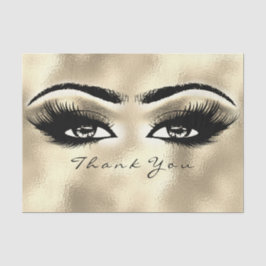 Papel De Seda Champaigne Sepia Bridal Obrigado Olhos Dourados