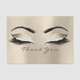 Papel De Seda Champaigne Sepia BridalGold Glitter Obrigado Olhos