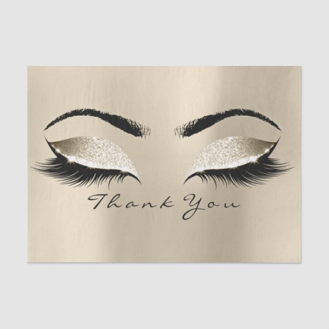 Papel De Seda Champaigne Sepia BridalGold Glitter Obrigado Olhos (Frente )