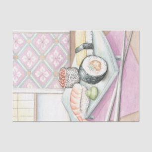Papel De Seda Chapa de Sushi com Chopsticks