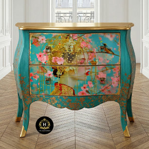 Papel De Seda Chapéu de gaiola de pássaro vintage decoupage flor