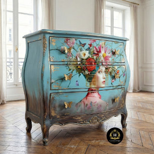 Papel De Seda Chapéu de gaiola de pássaros vintage decoupage flo