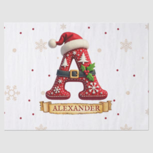 Papel De Seda Chapéu de Papai Noel Vermelho Letra de Natal Um No