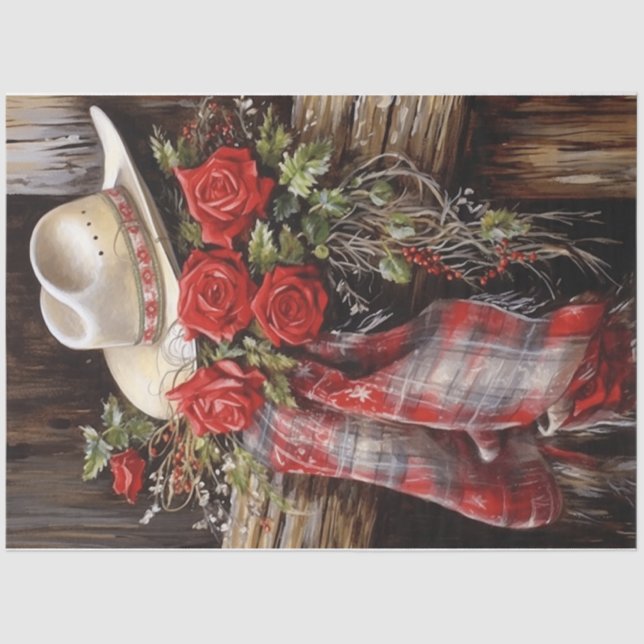 Papel De Seda Chapéu Ocidental Inverno (Frente )