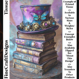 Papel De Seda Chapéu Steampunk & Livros de Fantasia  CZ5L Decoup