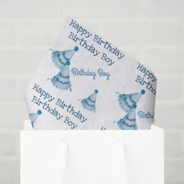Papel De Seda Chapéus de Festa de Boazinha Feliz e Azul Personal
