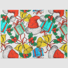 Papel De Seda Chapéus de Santa, Presentes e Sinos