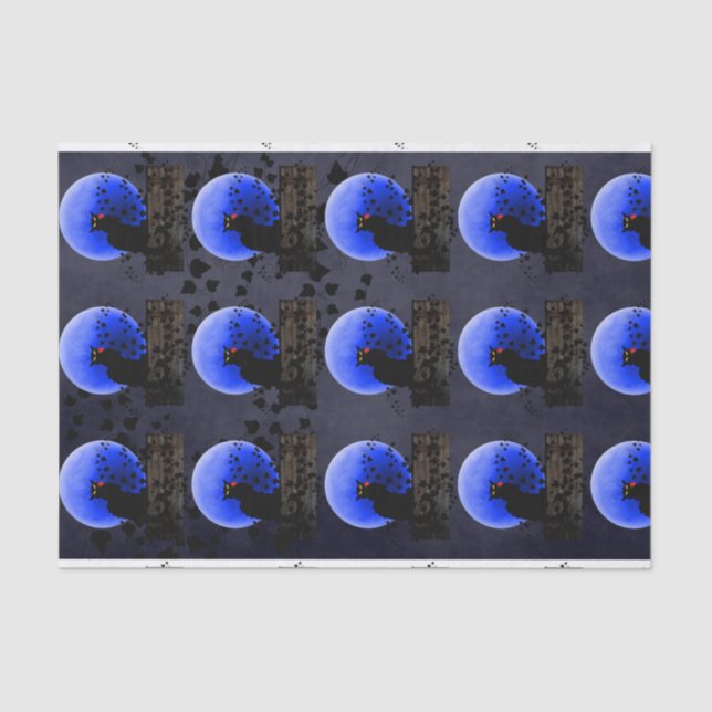 Papel De Seda Chat Noir com Rosa vermelha do Solteiro (Frente )