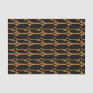 Papel De Seda Chaves Douradas Vintage Steampunk