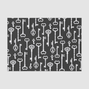 Papel De Seda Chaves pretas & brancas do Victorian
