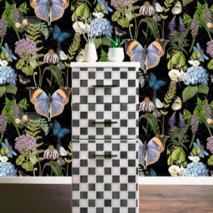Papel De Seda Checkboard Black and White Decoupage (Disco preto 