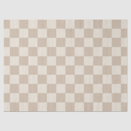 Papel De Seda Checkerboard castanho e bege