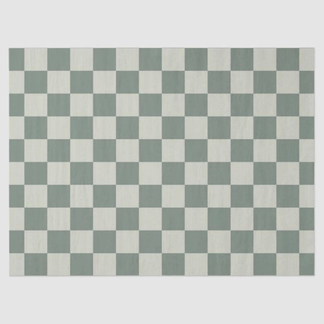 Papel De Seda Checkerboard verde (Frente )