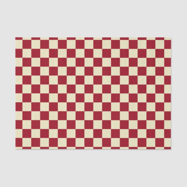 Papel De Seda Checkered Burgundy e Cream (Frente )
