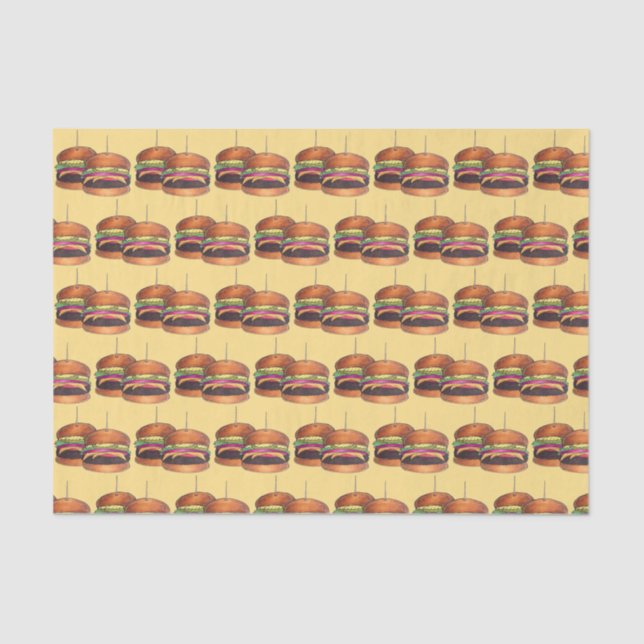 Papel De Seda Cheeseburger Burger Hamburger Sliders Bar Pub (Frente )