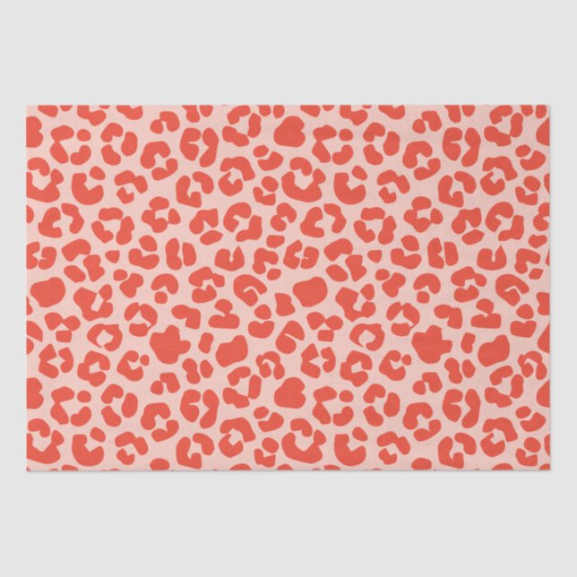 Papel De Seda Cheetah Impressão Pattern Red (Frente )