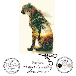 Papel De Seda Cheetah sobre a dissociação de arte digital sunset