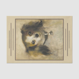 Papel De Seda Chefe de cão, Auguste Renoir Art Decoupage