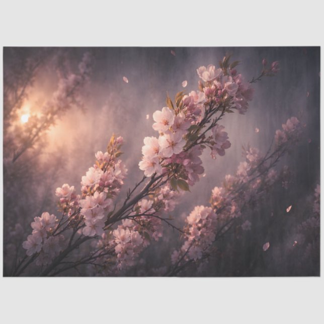 Papel De Seda Cherry Blossom Branch Spring Floral Botanical  (Frente )