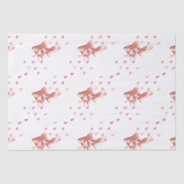 Papel De Seda Cherry Blossom Dream: Koi Fish Art Print  (Frente )