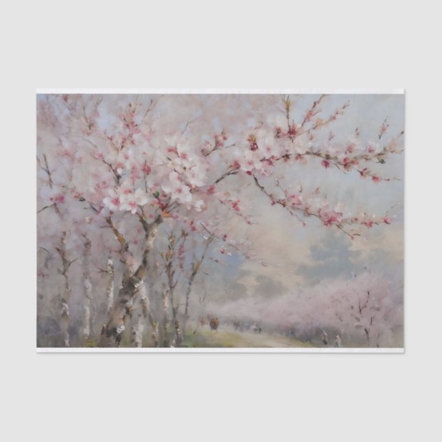 Papel De Seda Cherry Blossoms Watercolor Decoupage (Frente )