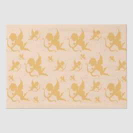 Papel De Seda cherubs de casamento em dourados