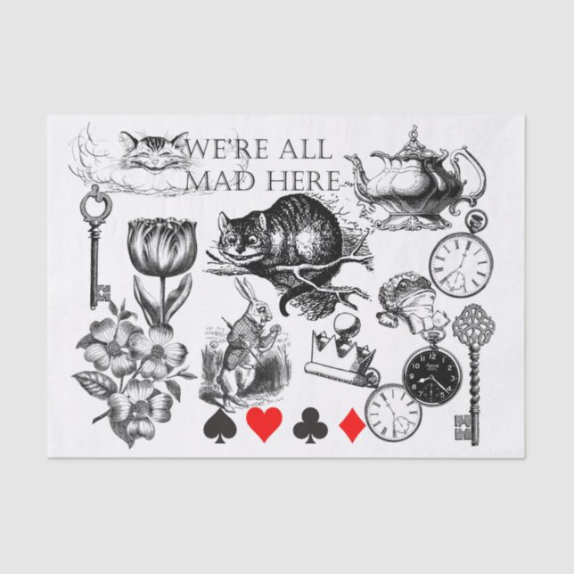 Papel De Seda Cheshire Cat Classic Alice em Maravilderland (Frente )